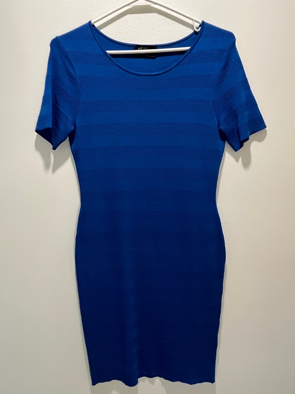 Torn by Ronny Kobo Cobalt Blue Short-Sleeve Knit Mini Dress